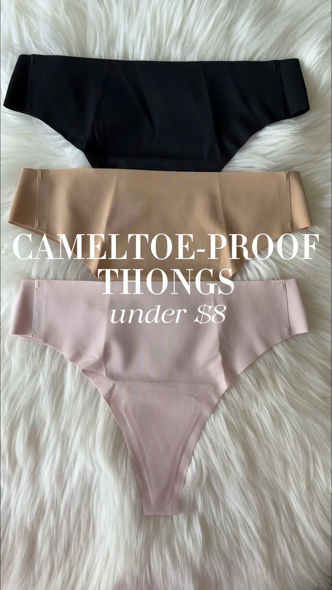 Cameltoe proof thongs under $8