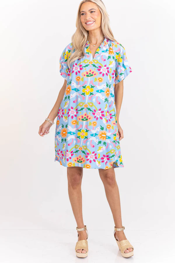 Where The Good Things Are Blue Floral Dress | The Mint Julep Boutique