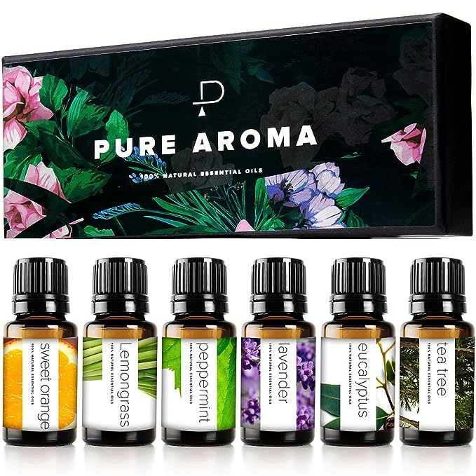 Amazon.com: Essential Oils by PURE AROMA 100% Pure Oils kit- Top 6 Aromatherapy Oils Gift Set-6 P... | Amazon (US)