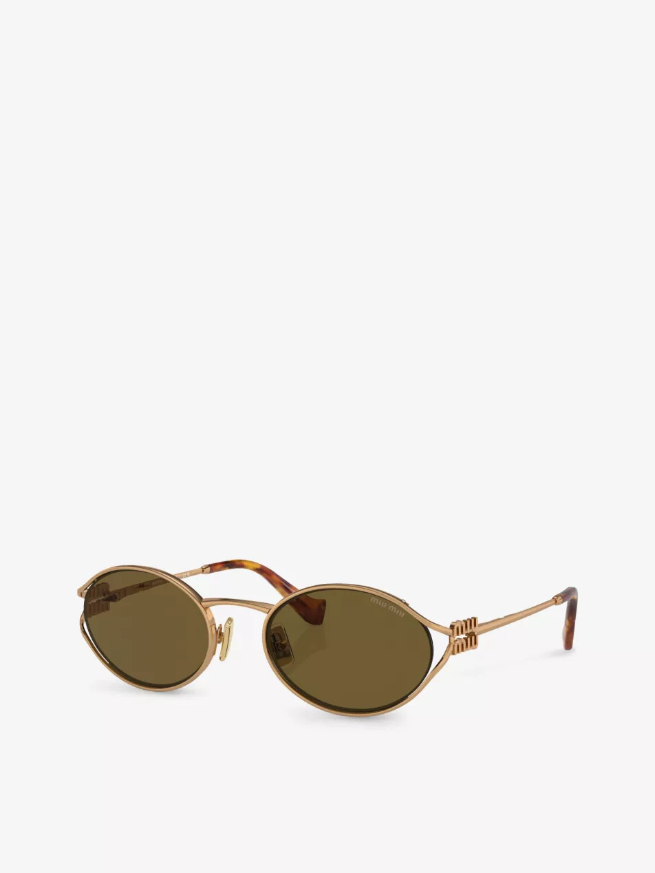 MU 52YS round-frame tinted-lens metal sunglasses | Selfridges