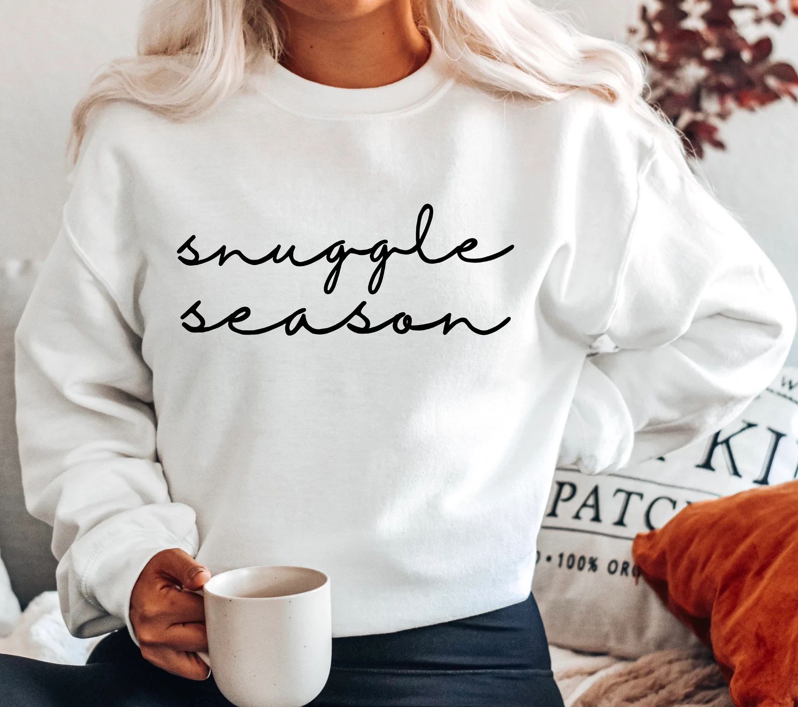 Snuggle Season Crewneck Sweatshirt  White  Fall Sweater | Etsy | Etsy (US)
