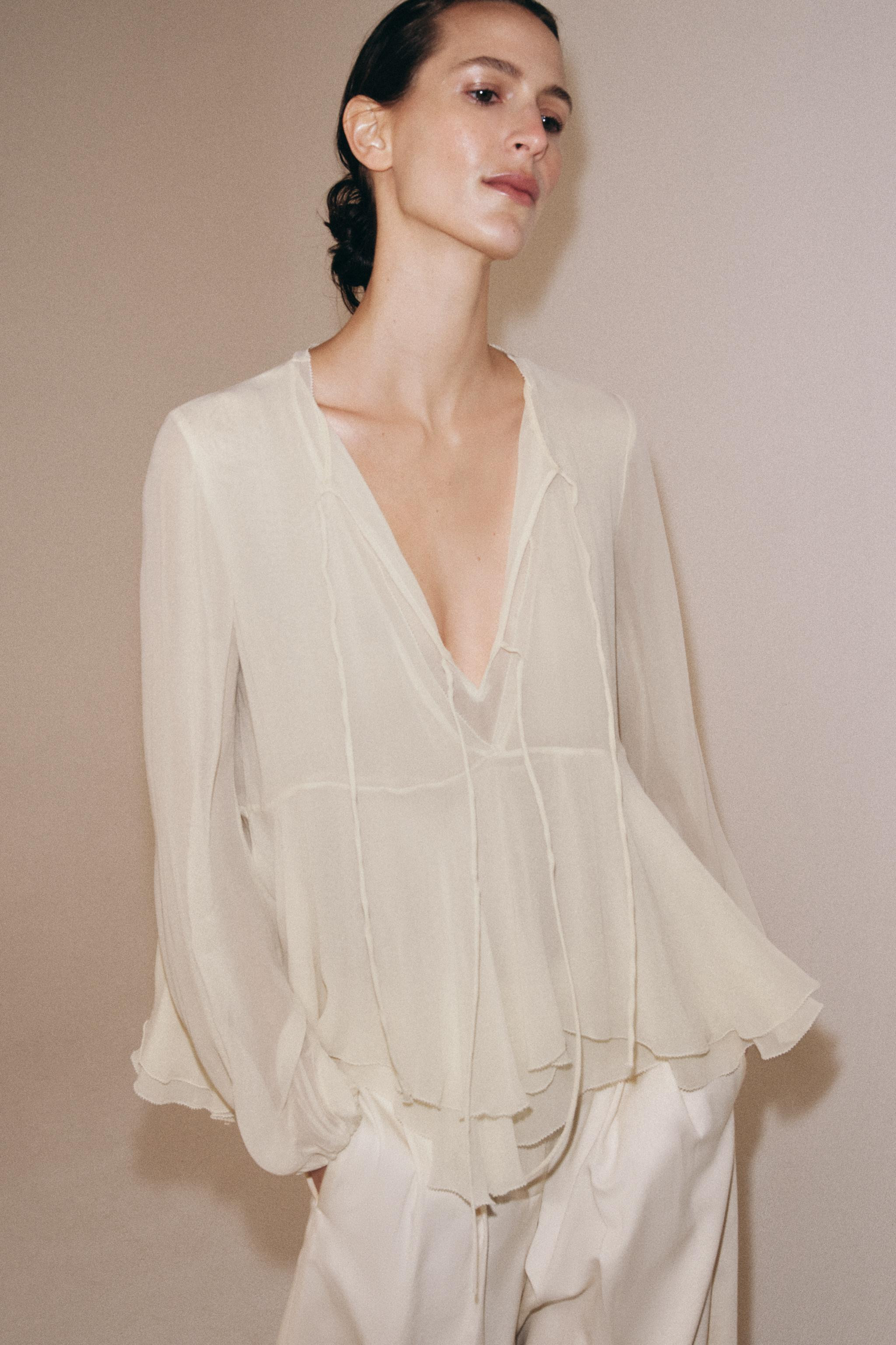 ZW COLLECTION RUFFLED BLOUSE | Zara US