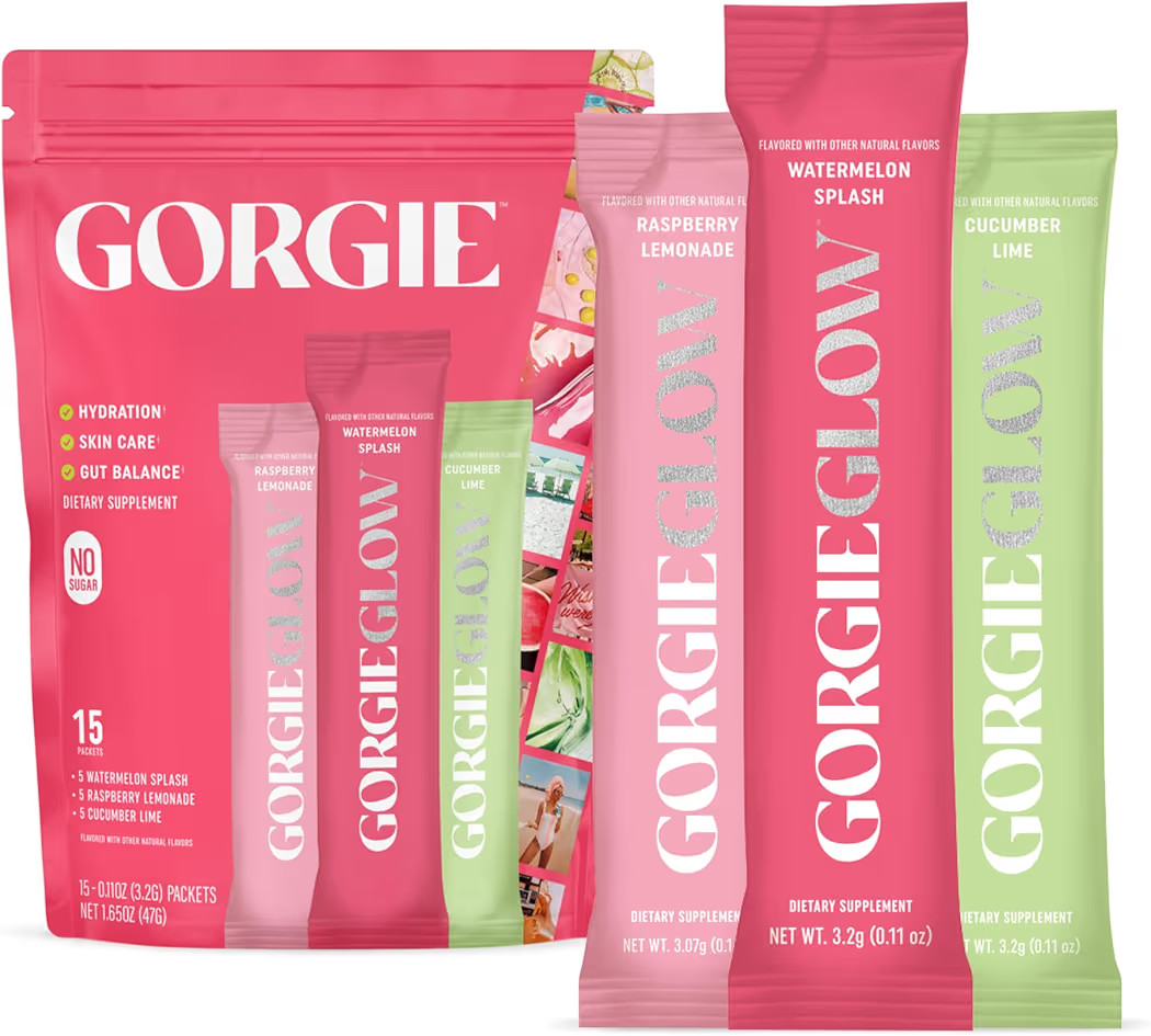 GORGIE Glow Variety Pack 15 Sticks, Electrolyte Powder Healthy Drink Mix, w/Hyaluronic Acid, Aqua... | Amazon (US)