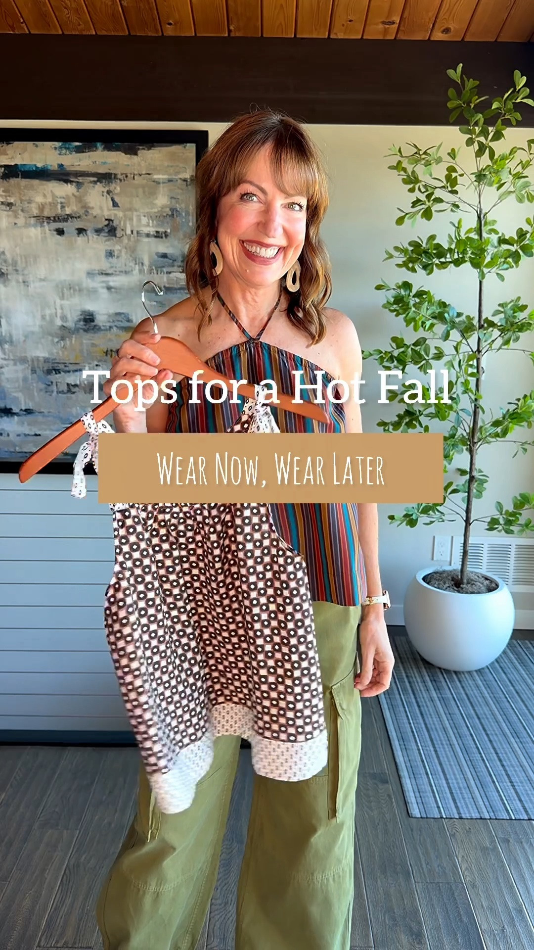 Comment SHOP for links! 
Depending on where you live, fall doesn’t always bring a drop in the temperature! The thermostat doesn’t always cooperate with our fashion goals.🤦🏻‍♀️🍁 If this is the case, bring fall into your wardrobe by changing the color palette! These tops are so cute to wear now, and they pair perfectly with your favorite fall jacket. Both are on sale, too! 
I’m also excited about my olive pants that combine two fall trends, cargo and balloon pants! Something fun and different!
Comment SHOP and I’ll send you the links to your DM’s! 

Banana Republic, halter top, printed top, fall top, Pistola, cargo pants, balloon pant

#LTKootd #LTKgrwm #LTKOver40
