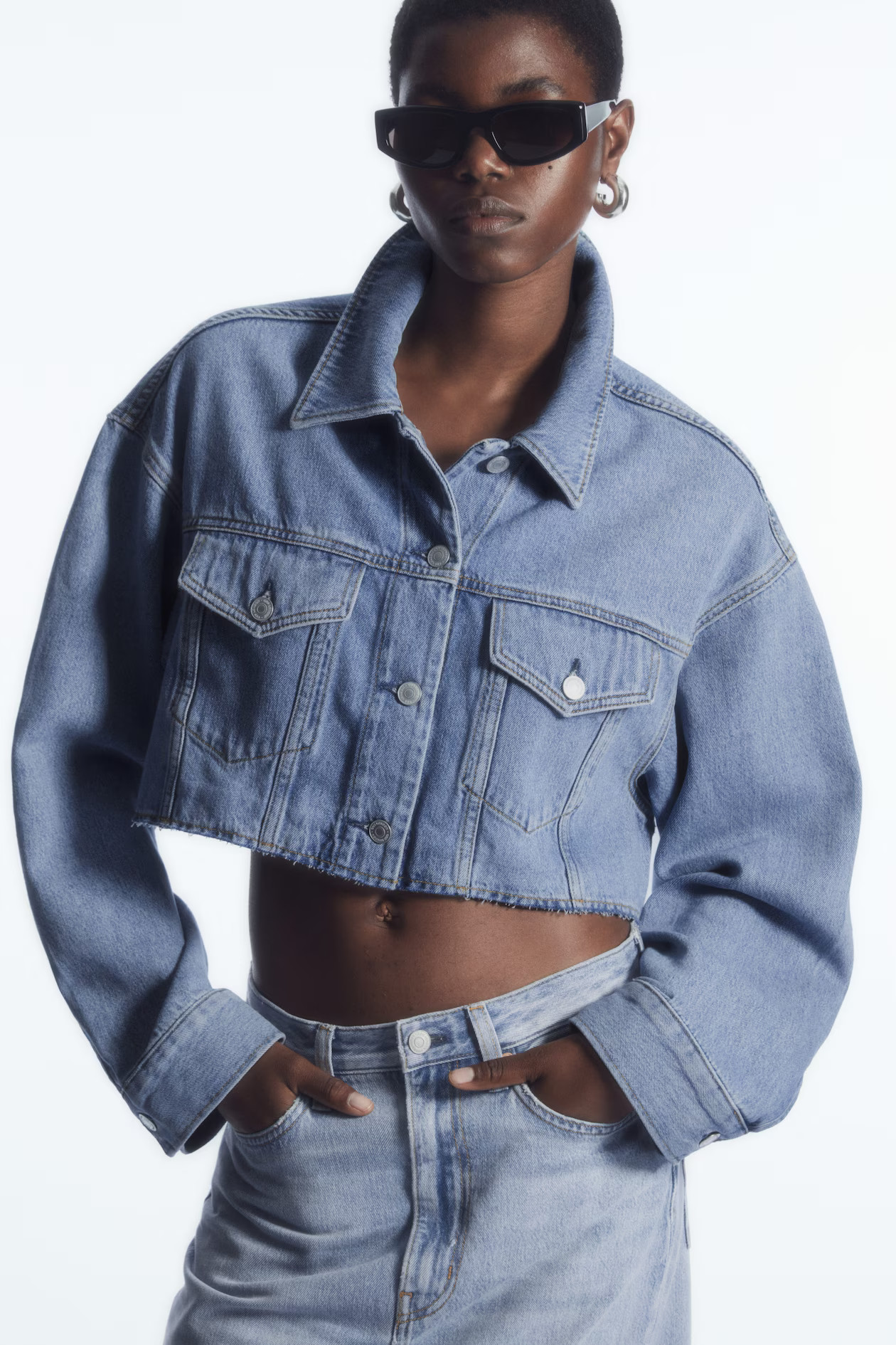 OVERSIZED CROPPED DENIM OVERSHIRT | COS (AU)