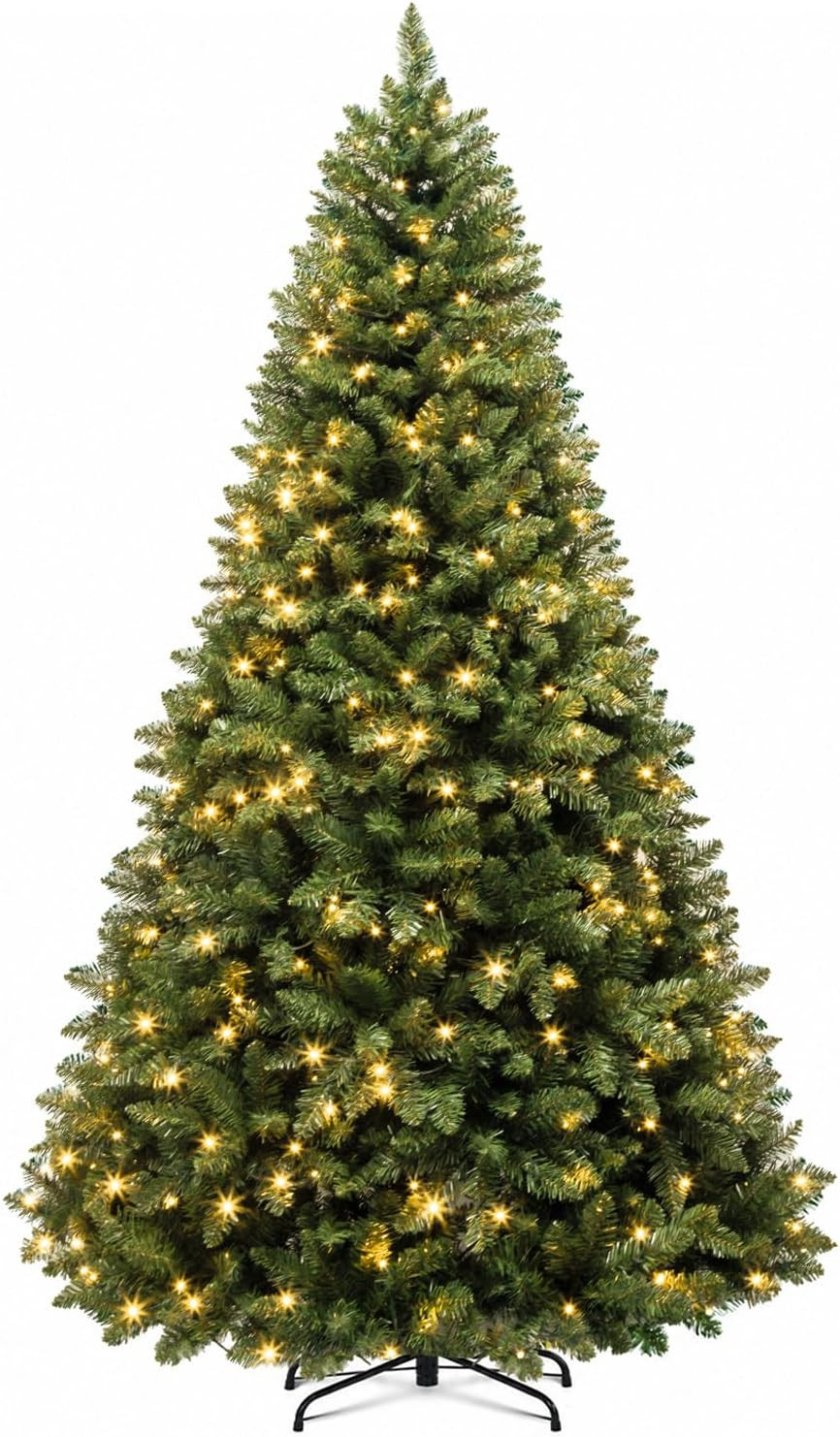 Hykolity 7 ft Prelit Artificial Christmas Tree with 300 Warm White LEDs | Amazon (US)