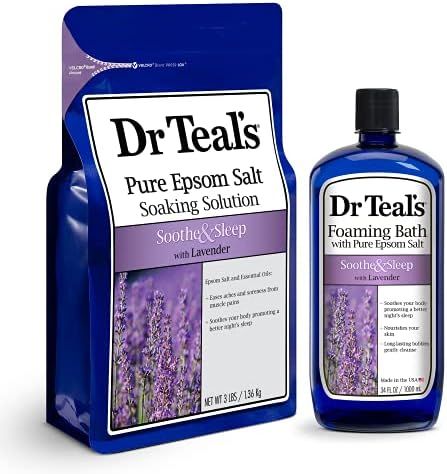 Dr. Teal's Epsom Salt Soaking Solution and Foaming Bath with Pure Epsom Salt Combo Pack, Lavender | Amazon (US)