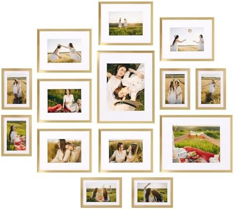 Giftgarden 14 Pack Gold Picture Frames with Mat for Various Sizes Photos, Assorted Matted Frame S... | Amazon (CA)