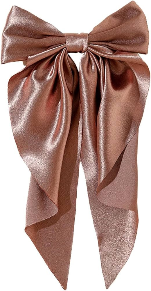 Super Big Bow Hair Clips French Style Soild Color Knotted Bowknot Spring Snap Barrettes Hair Clip... | Amazon (US)