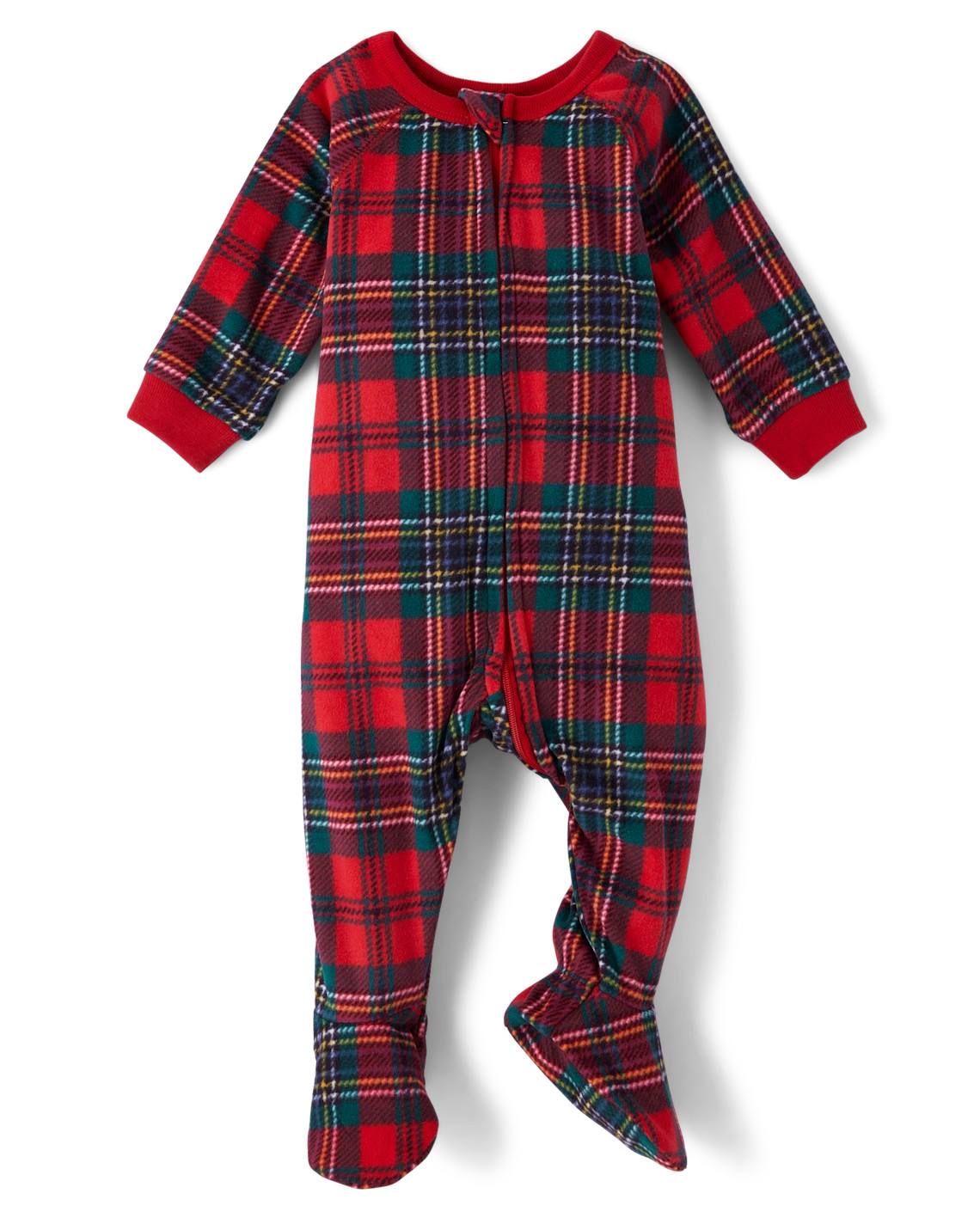 Baby And Toddler Matching Family Plaid Microfleece Footed One Piece Pajamas - red | The Children's Place