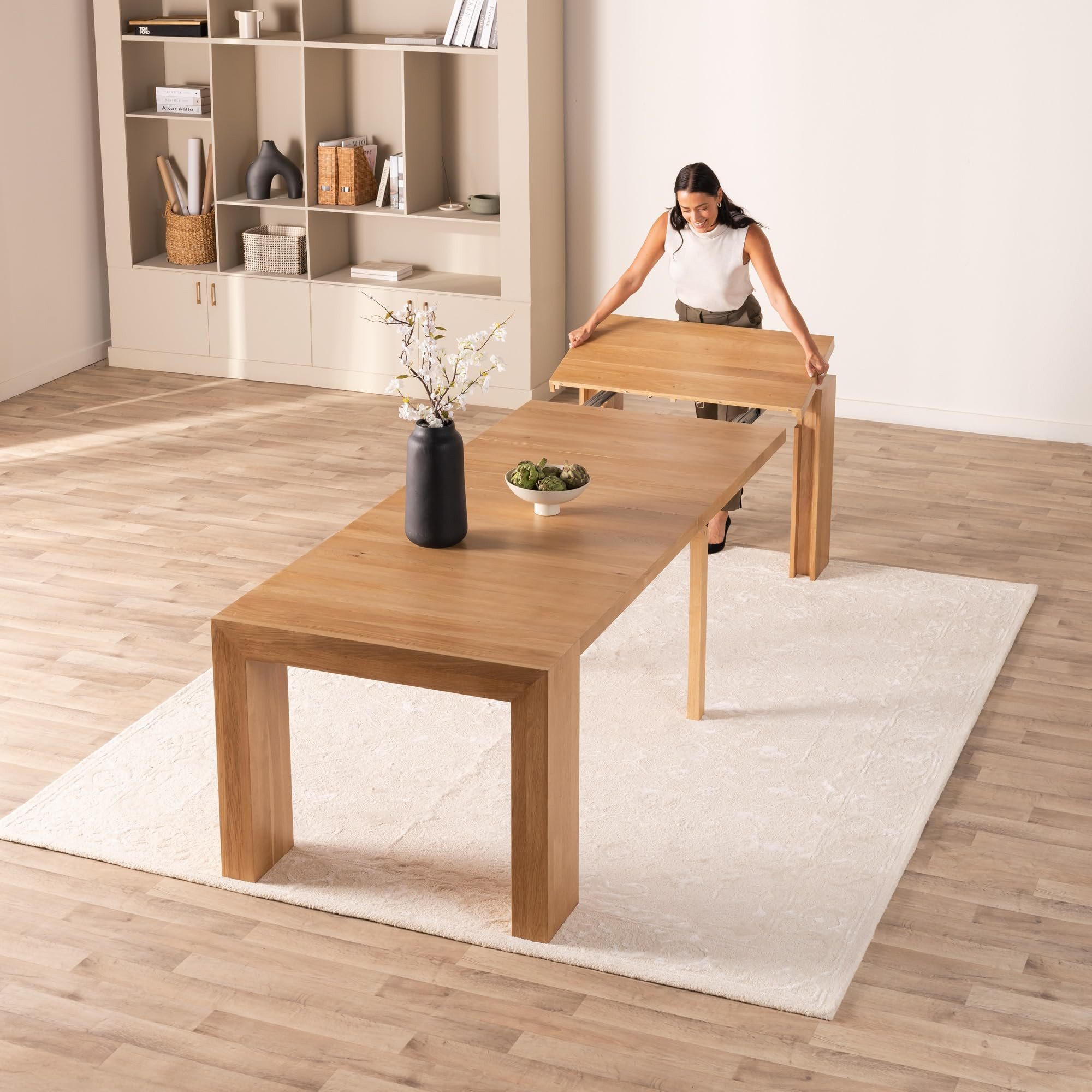 Transformer Table Expandable Dining Set for 2 to 12, Solid Wood Extendable Kitchen Table, Space-S... | Amazon (US)