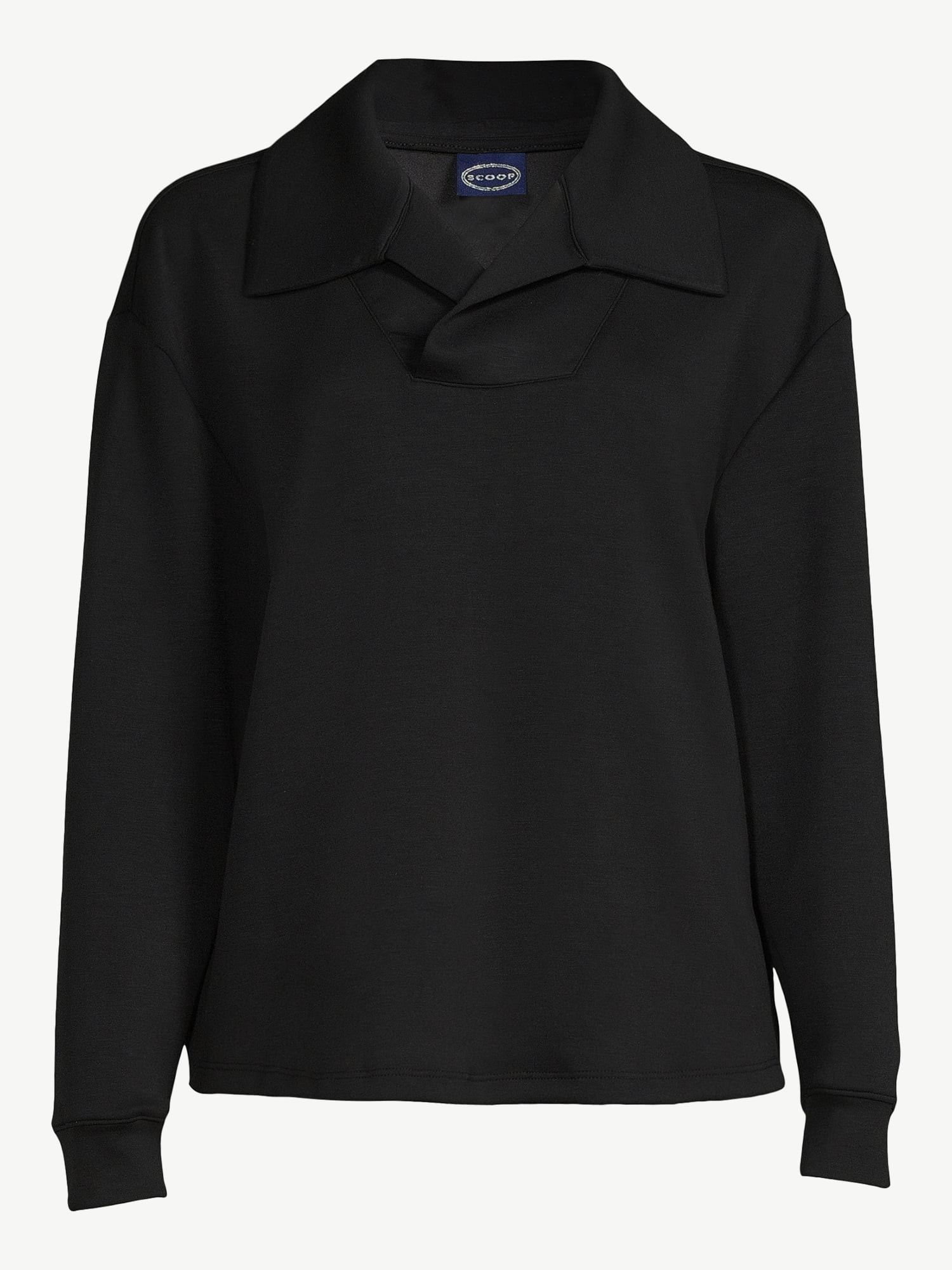 Scoop Women's Crossover Scuba Knit Polo Shirt - Walmart.com | Walmart (US)