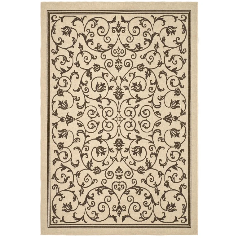 Safavieh Courtyard Nanda Botanical Indoor/Outdoor Area Rug, Natural/Brown, 8' x 11' | Walmart (US)
