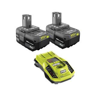 18V ONE+ (2) 4.0 Ah Lithium-Ion Batteries with 18V Charger | The Home Depot