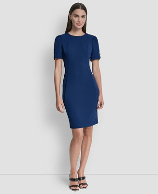 Women's Crewneck Short Sheath Dress | Macy's