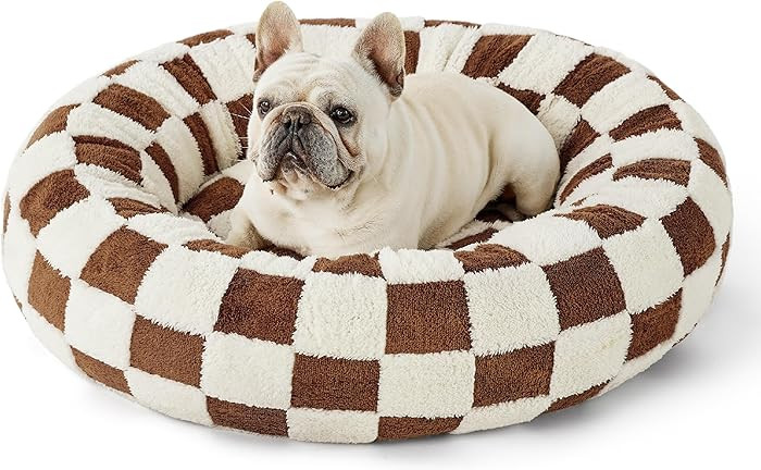LE SURE Donut Medium Dog Bed - Round Cat Beds for Indoor Anti-Anxiety Calming Pet Beds, Washable ... | Amazon (US)