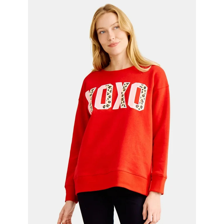 Valentine’s Day Women's Graphic Sweatshirt from Way to Celebrate, Sizes S-XXXL | Walmart (US)