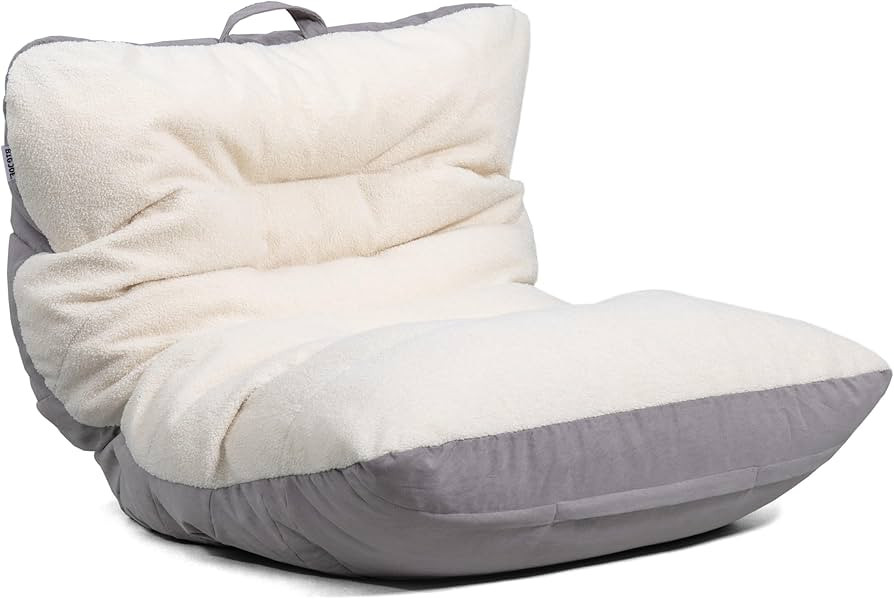 Big Joe Roma Bean Bag Chair, Oat Sherpa and Graphite, Vegan Suede, 3 feet | Amazon (US)