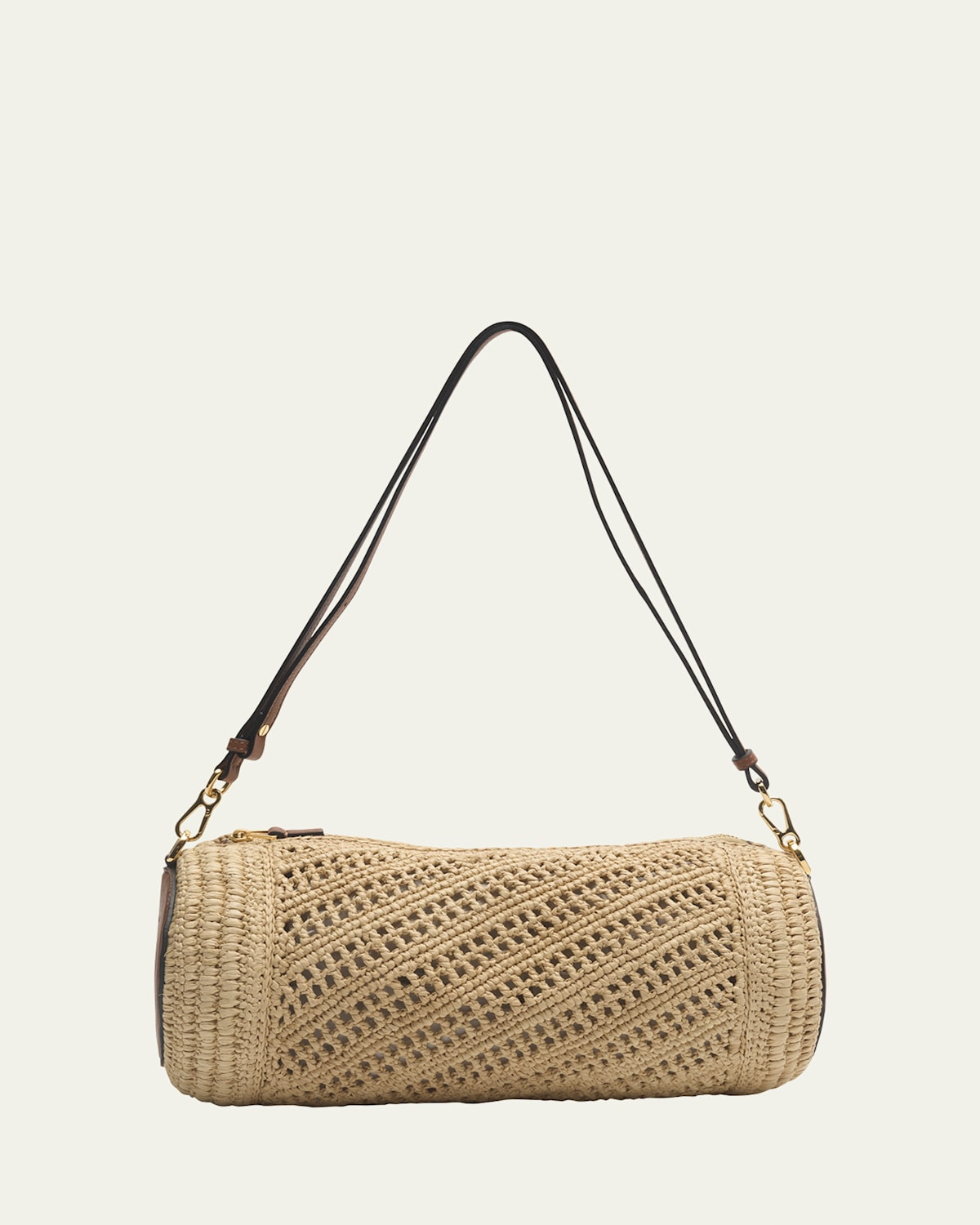 x Paula's Ibiza Bracelet Pouch in Raffia with Leather Strap | Bergdorf Goodman
