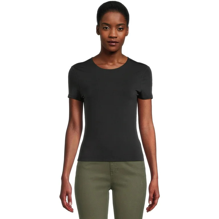 No Boundaries Juniors Double Layer T-Shirt with Short Sleeves, Sizes XS-XXXL | Walmart (US)