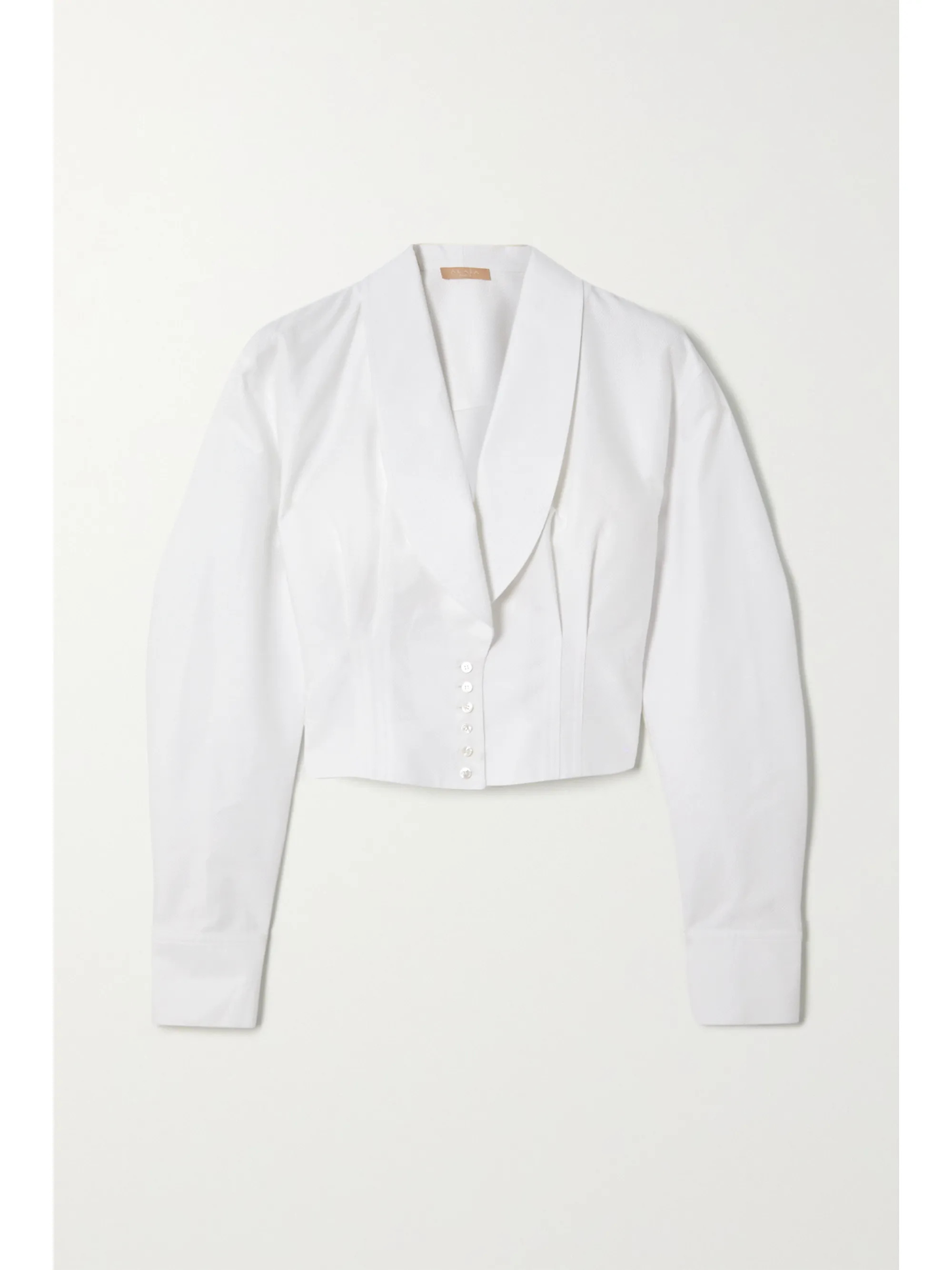 Cropped waffle-knit cotton shirt | NET-A-PORTER (UK & EU)