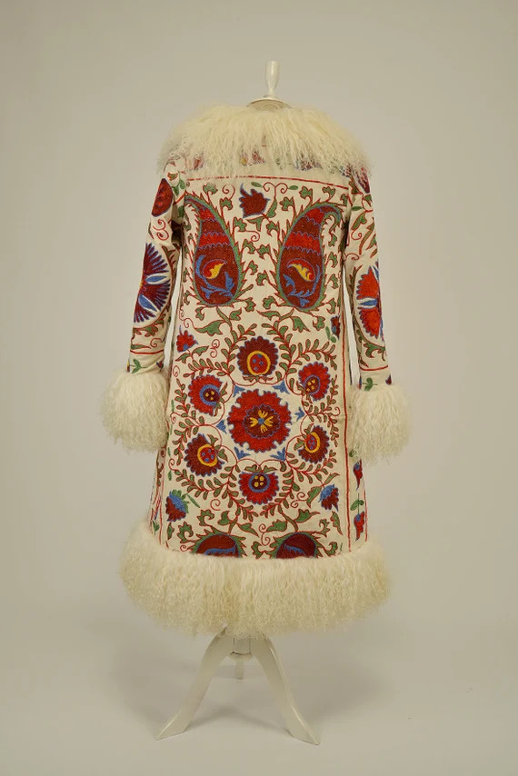 Suzani Shearling Trim Coat Shearling Coat Afgan Coat Women | Etsy | Etsy (AU)