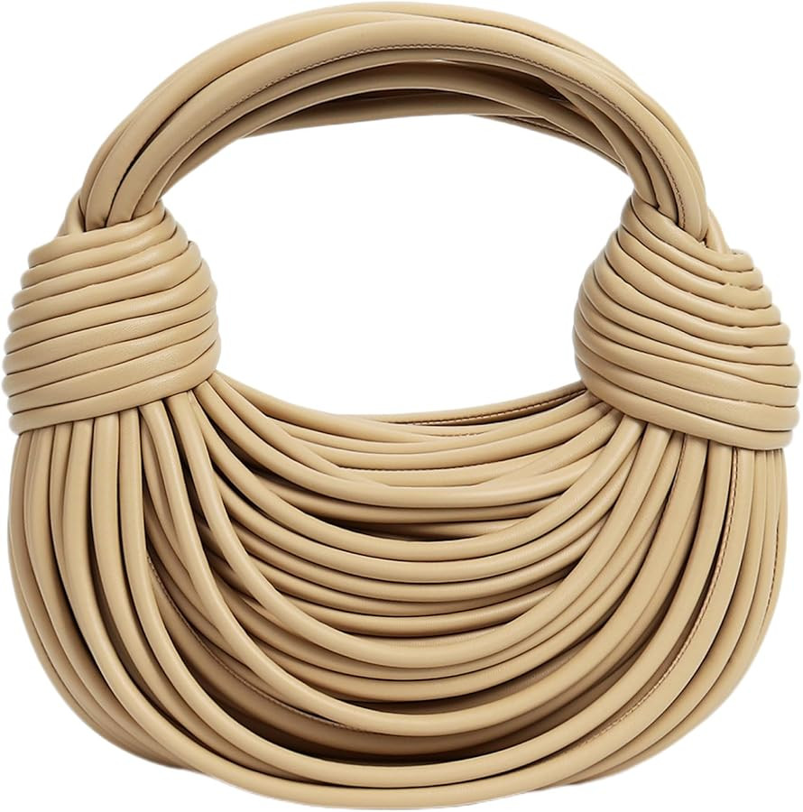 Hand-Woven Bread Women's Clutch Top Handle Satchel Shoulder Crossbody Creative Knotted Noodles Ha... | Amazon (US)