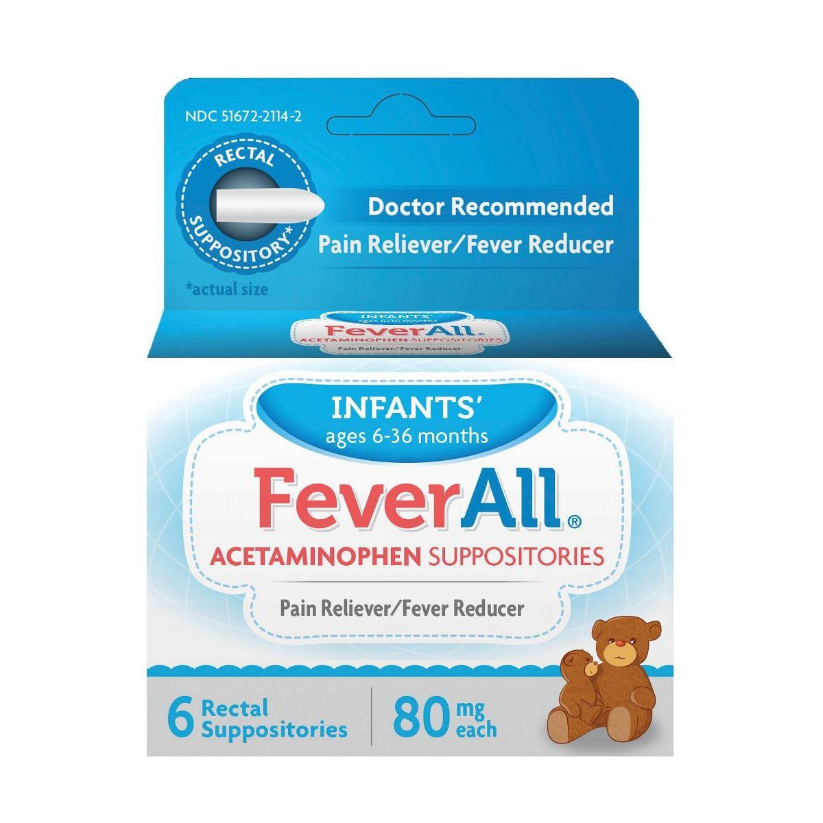 Taro Rx FeverAll Infant Pain Reliever & Fever Reducer Suppository - Acetaminophen - 6ct | Target