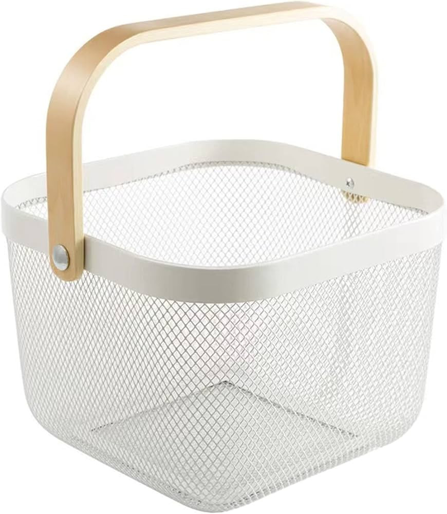 AJIODA Metal Mesh Steel Basket, Storage Organizer Basket Multi-functional Hanging Kitchen Baskets... | Amazon (US)