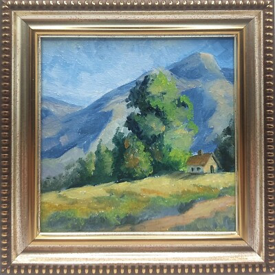 Oil painting Rural landscape Original artistic realistic painting 4x4 | eBay | eBay US