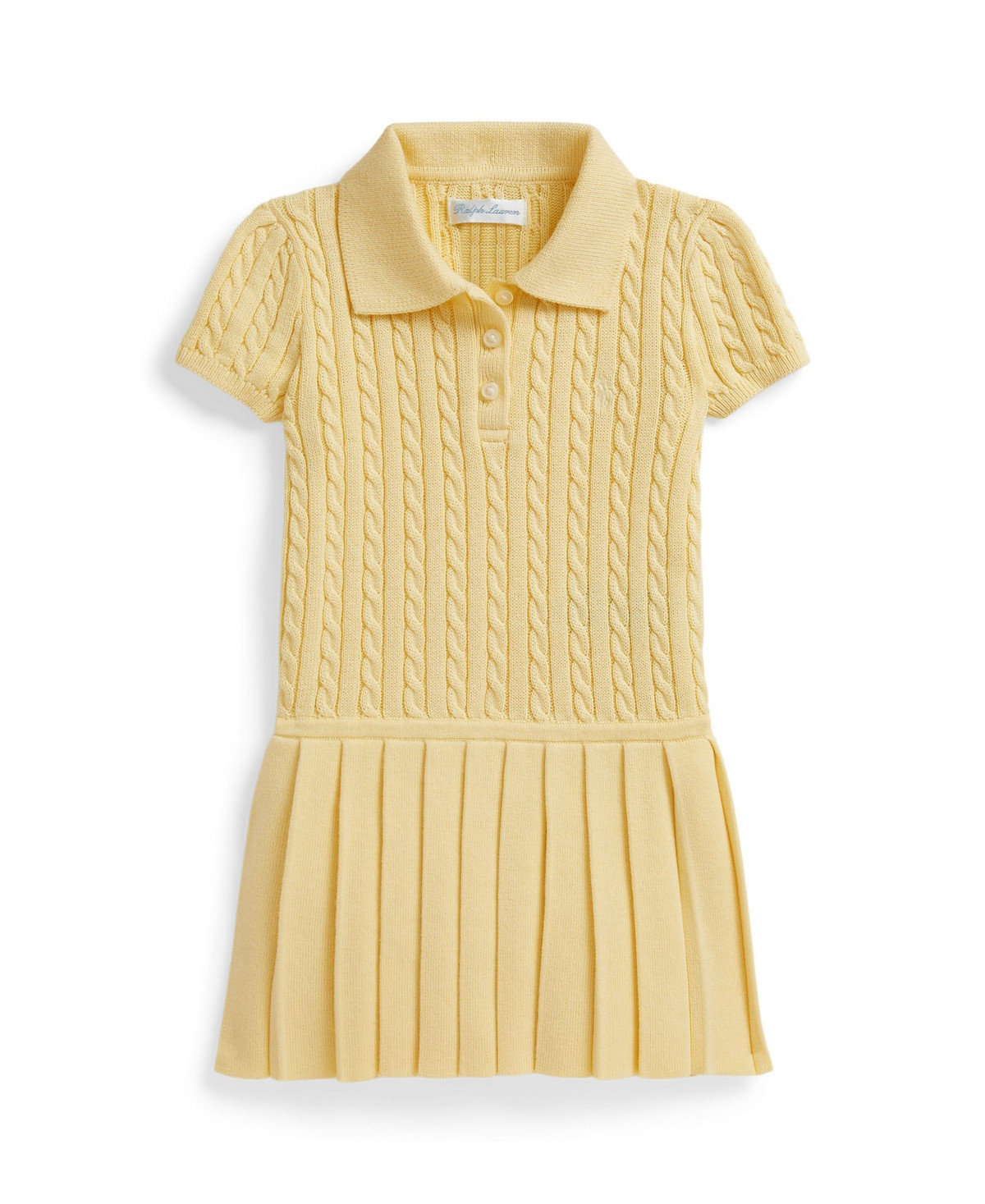 Polo Ralph Lauren Baby Girls' Mini-Cable Polo Sweater Dress - Yellow | Macy's