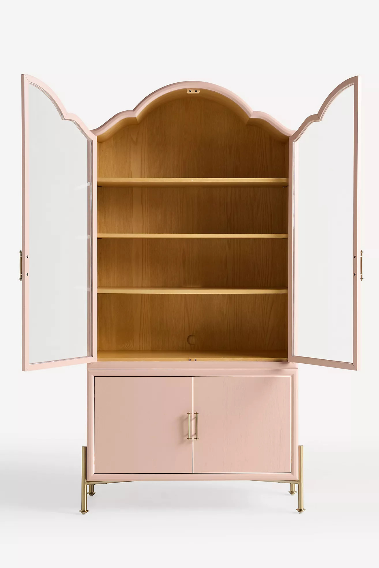 Livia 78" Glass & Wood Storage Hutch | Anthropologie (US)