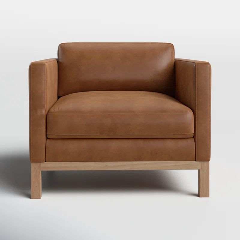 Nels Leather Club Chair | Wayfair North America