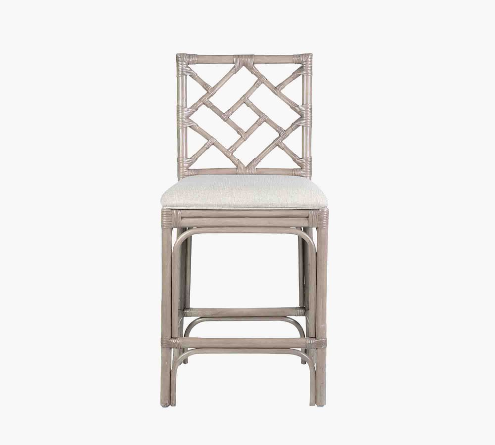 Kresge Rattan Counter Stool, White | Pottery Barn (US)