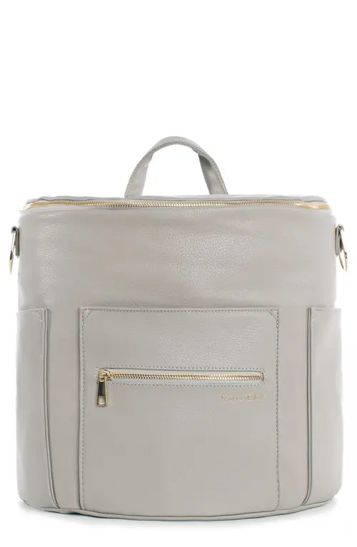 Fawn Design The Original Convertible Water Resistant Faux Leather Diaper Bag in Grey at Nordstrom | Nordstrom