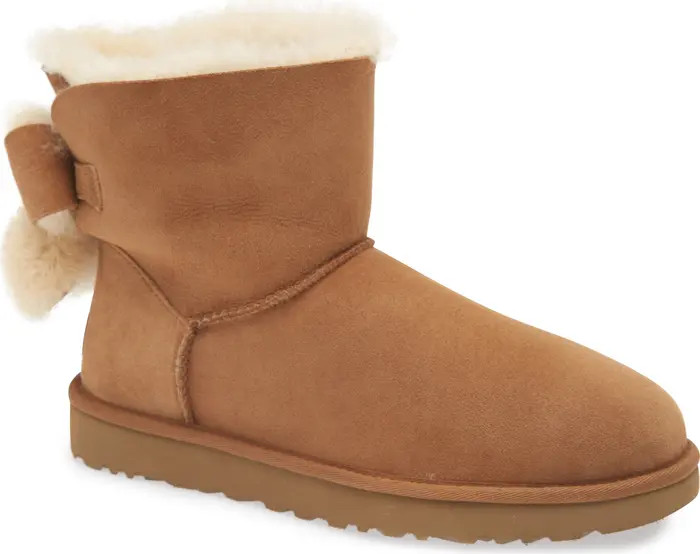 Classic Heritage Bow Genuine Shearling Bootie (Women) | Nordstrom Rack