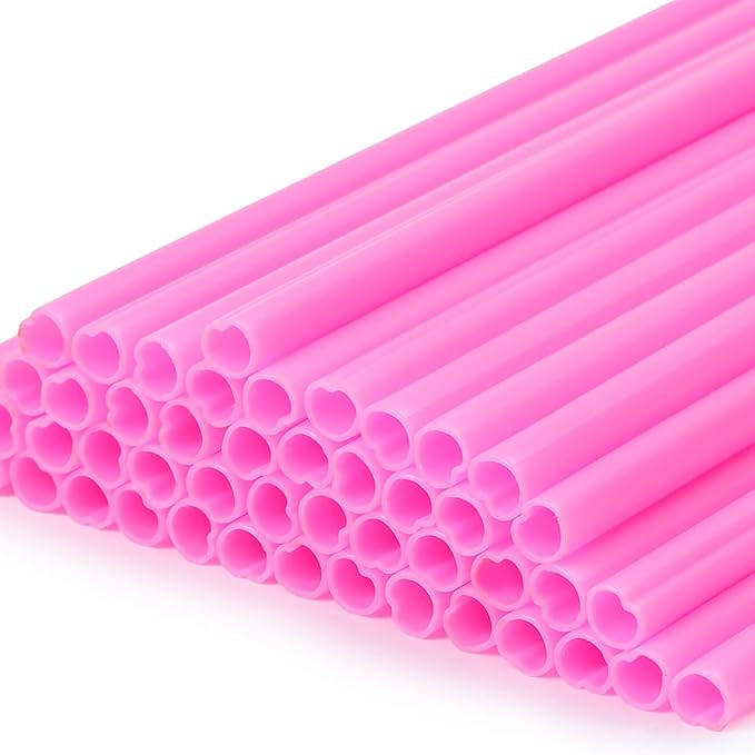 Heart shaped beverage straw, pink heart shape, 50-100 cute plastic party independent packaging, V... | Amazon (US)