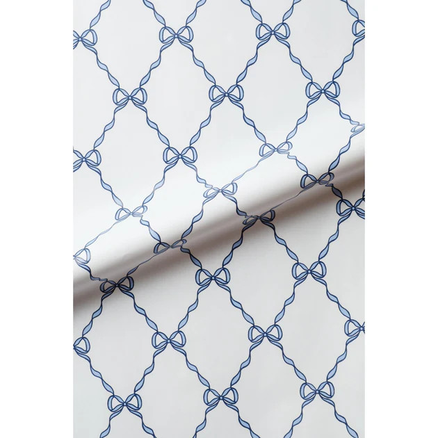 Blue Bow Lattice Gift Wrap Roll | Cailini Coastal