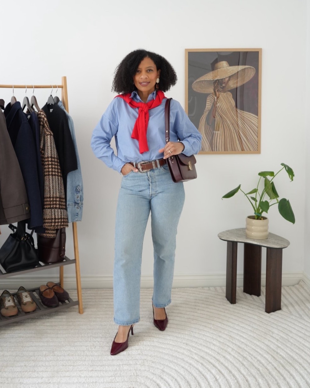 Petite spring outfit 2026
Blue striped shirt
Levi’s Ribcage straight ankle jeans
Burgundy slingback heels 

#LTKspring #LTKuk #LTKpetite