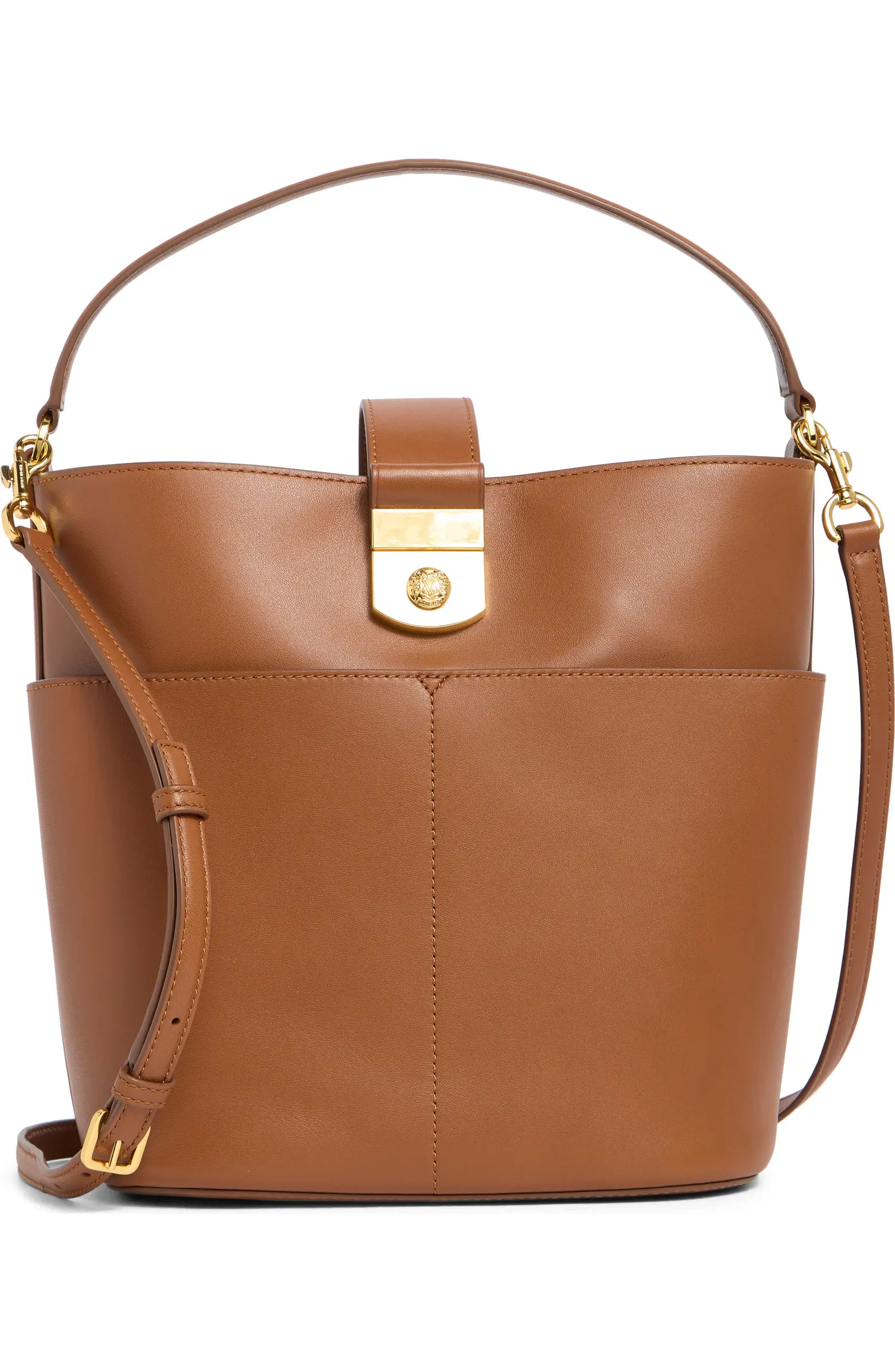 The Crest Lock Leather Bucket Bag | Nordstrom Rack