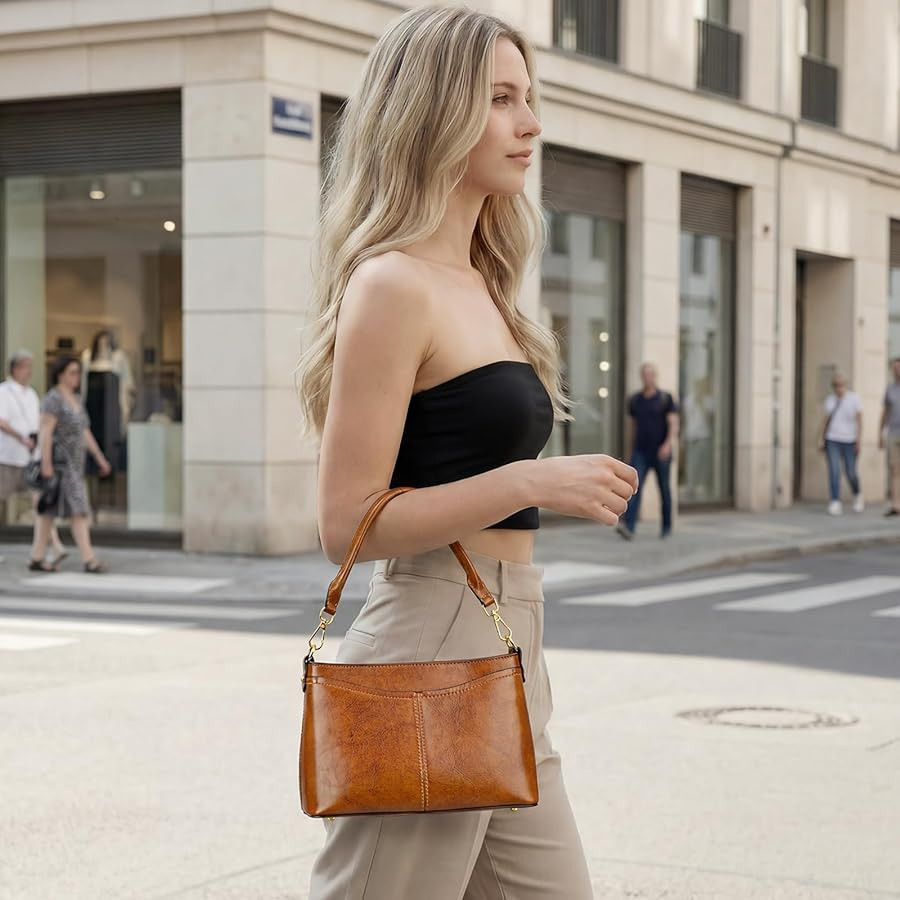 Kattee Genuine Leather Crossbody Bags for Women Small Shoulder Purse Handbags with 2 Detachable S... | Amazon (US)