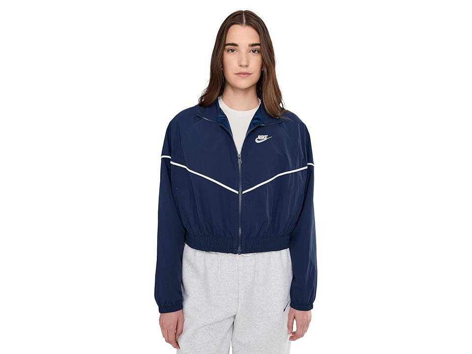 Nike Sportswear Windrunner Woven Jacket Speed Women's Jacket Midnight Navy/Sail/Sail : XS (US 0-2), Nylon | Zappos