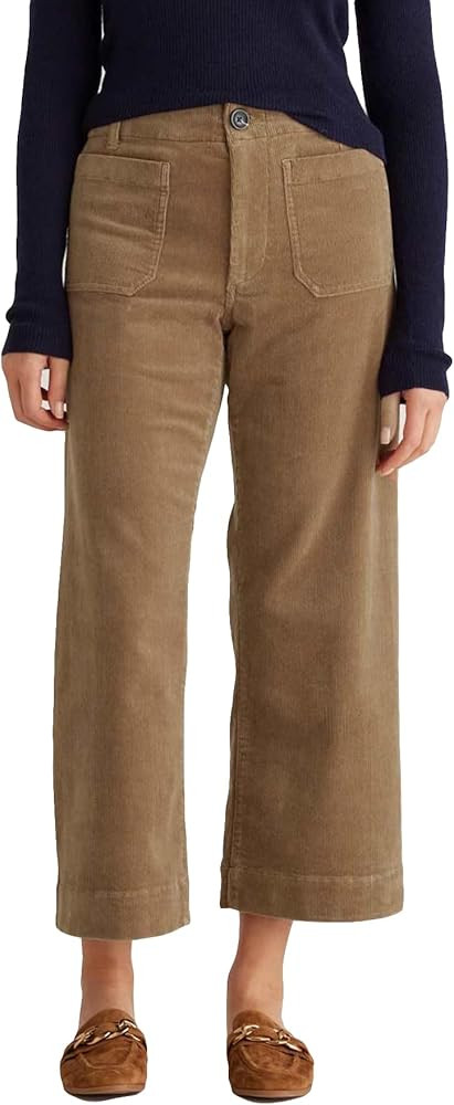 Women's Wide Leg Corduroy Pants Stretch High Waist Patch Pockets Straight Leg Jeans Pants | Amazon (US)
