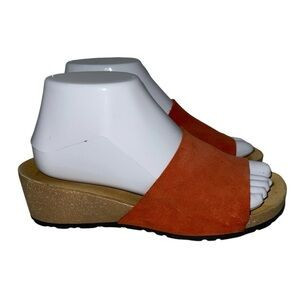A. Giannetti Women's Sandals Size 7.5 Orange Suede Comfort Slip On Wedge | Poshmark