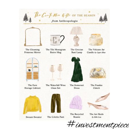 From home goods like mirrors and lamps to glassware to must have dresses, shoes, sweaters and more- these are must give gifts for all the people are your list from @anthropologie (starting under $20!) #investmentpiece 

#LTKstyletip #LTKHoliday #LTKGiftGuide