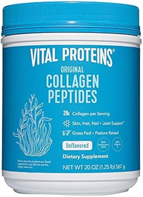 Vital Proteins Collagen Peptides Powder - Pasture Raised, Grass Fed, unflavored 20 oz | Amazon (US)