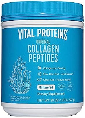 Vital Proteins Collagen Peptides Powder - Pasture Raised, Grass Fed, unflavored 20 oz | Amazon (US)