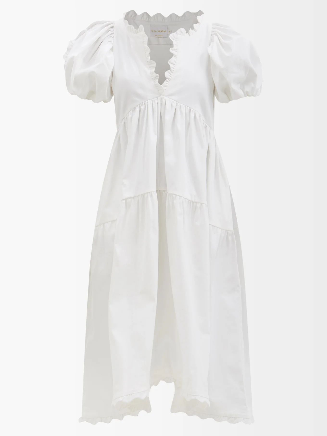 Leana puff-sleeve cotton-blend dress | Kika Vargas | Matches (US)