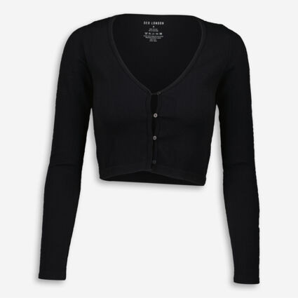 Black Cropped Cardigan | TK Maxx
