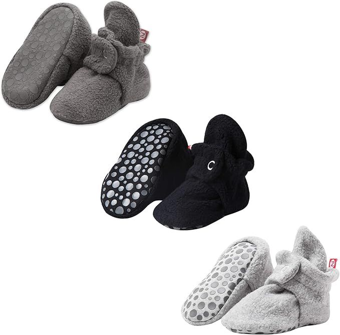 Zutano Cozie Fleece Baby Booties, Unisex, For Newborns and Infants, Fleece, 3-Pack | Amazon (US)